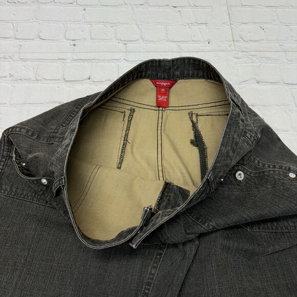 Sundance Women Utility Wide Leg Jeans Size 14 Gray Denim D046 -1 - Picture 9 of 16